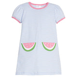 Applique Pocket T-Shirt Dress - Watermelon