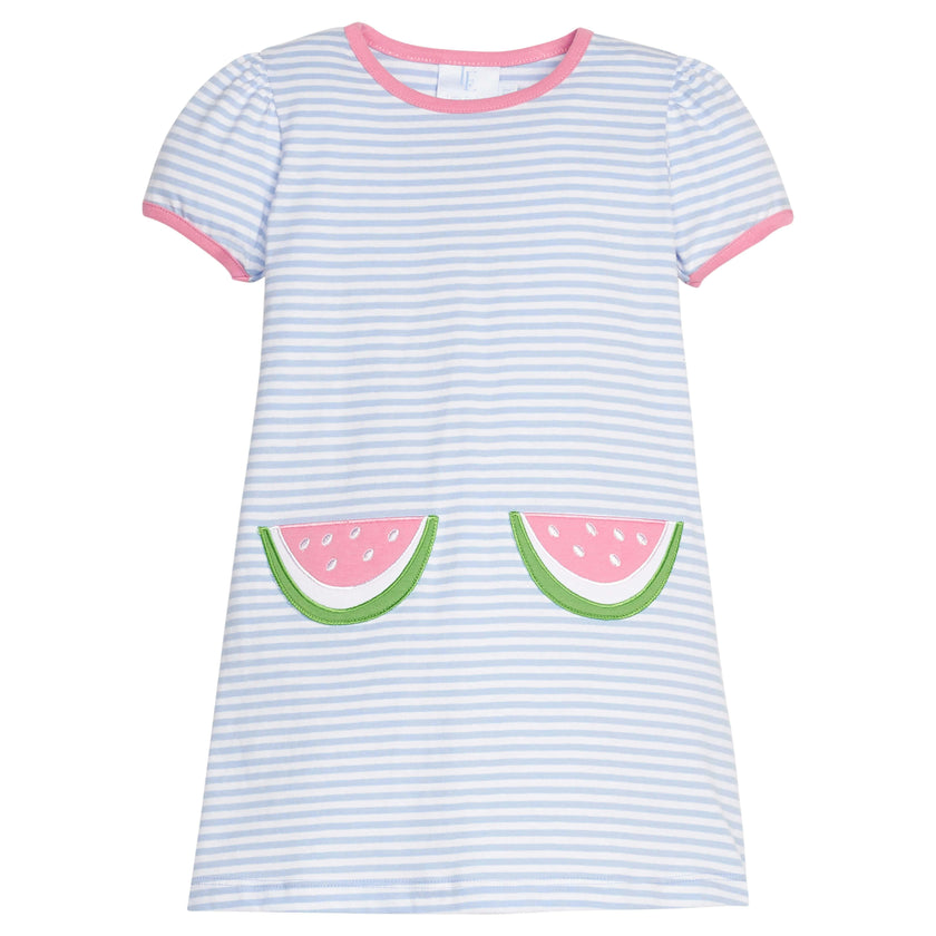 Applique Pocket T-Shirt Dress - Watermelon