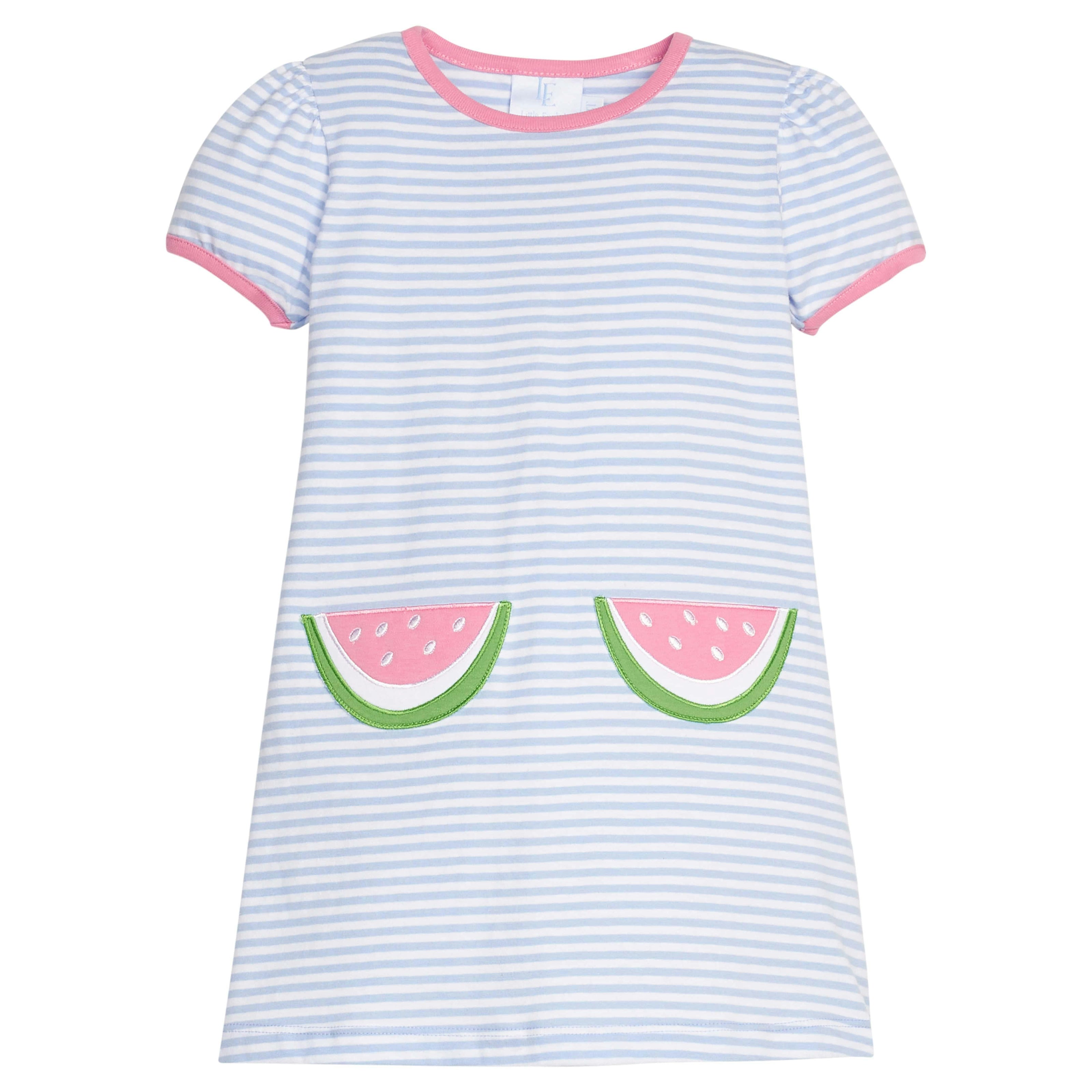 Applique Pocket T-Shirt Dress - Watermelon