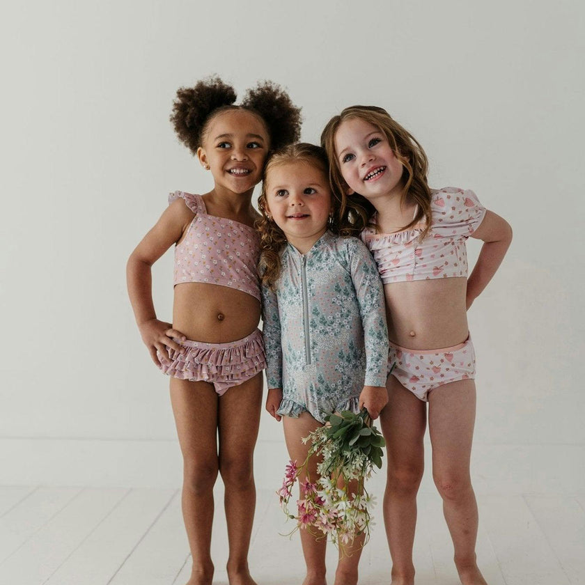 Girl's Puff Sleeve Swimsuit