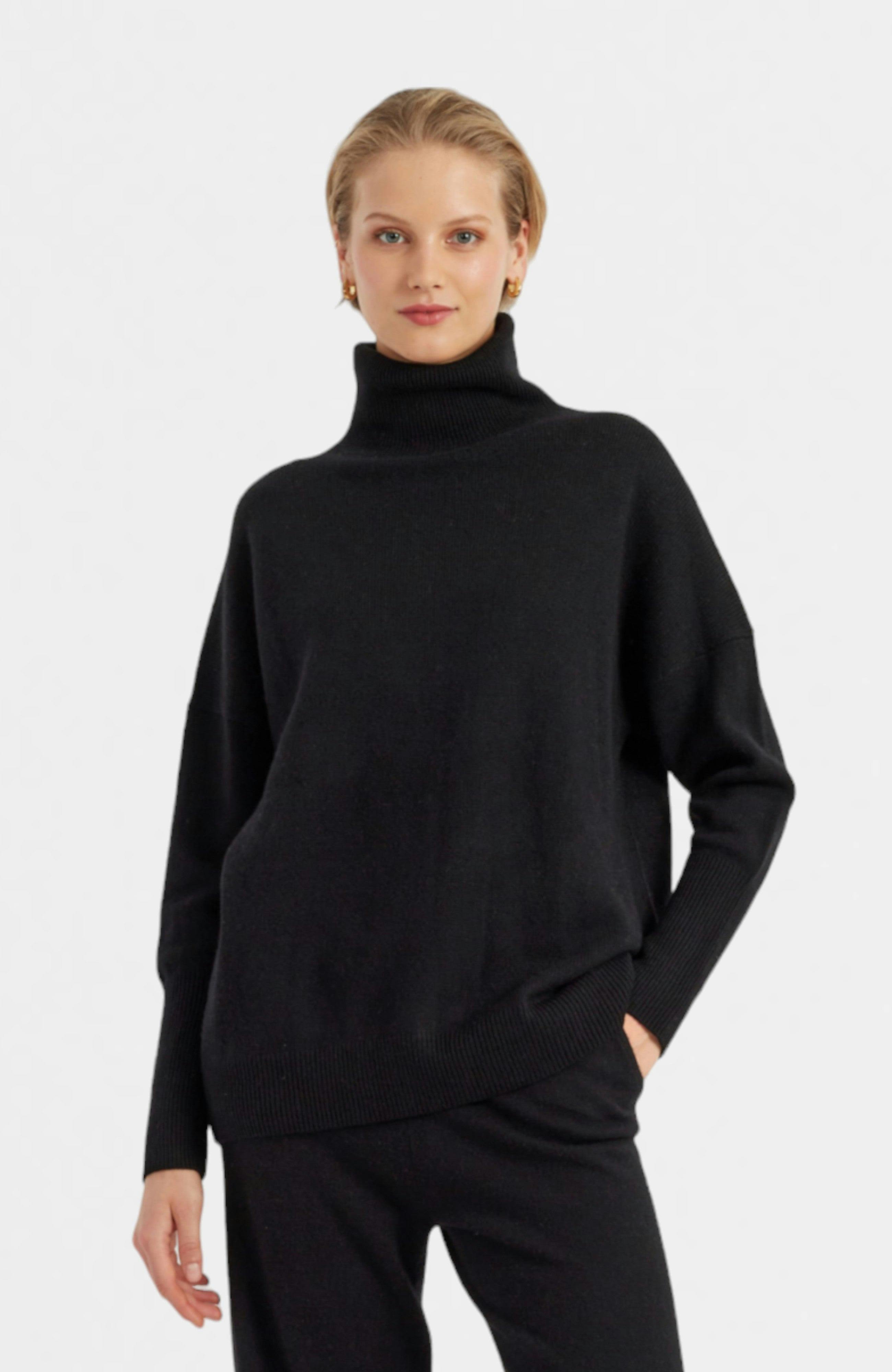 Pure Cashmere Roll Neck Sweater