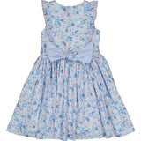Marguerite Floral Blue Frilled Sleeveless Smocked Dress