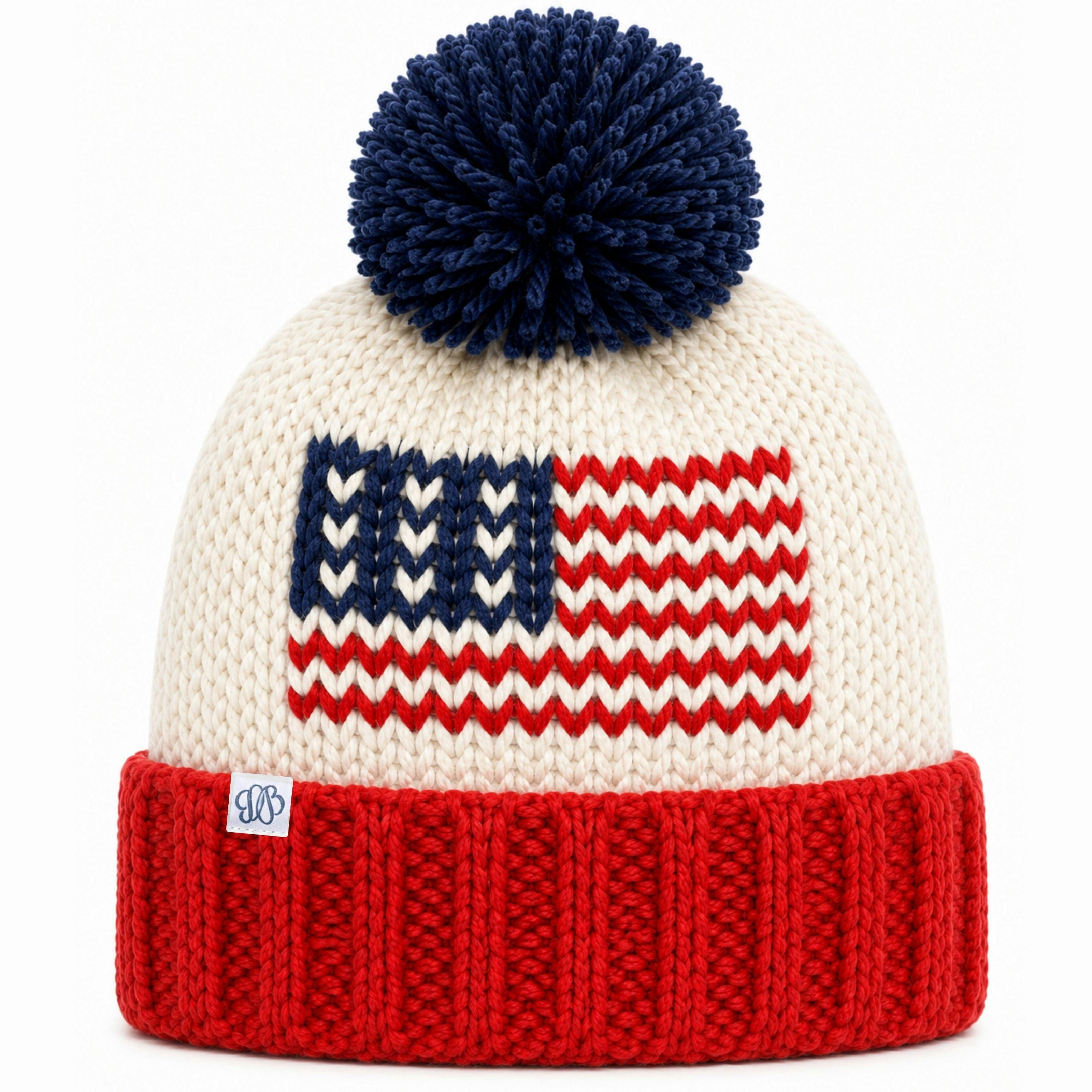 American Flag Bobble Hat