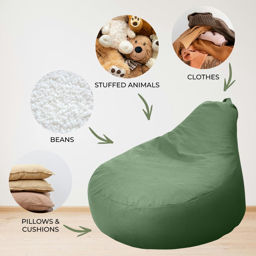 ZICOTO Comfy Bean Bag Chair for Kids - Cozy & Stylish Bean Bag Cover for a Soft Lounger - Durable & Lightweight Bean Bag Chair for Toddlers, Boys & Girls