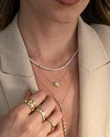 14K Gold Pearl Segment Bead Necklace