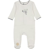 Heirloom Berry Footie Ivory & Blue