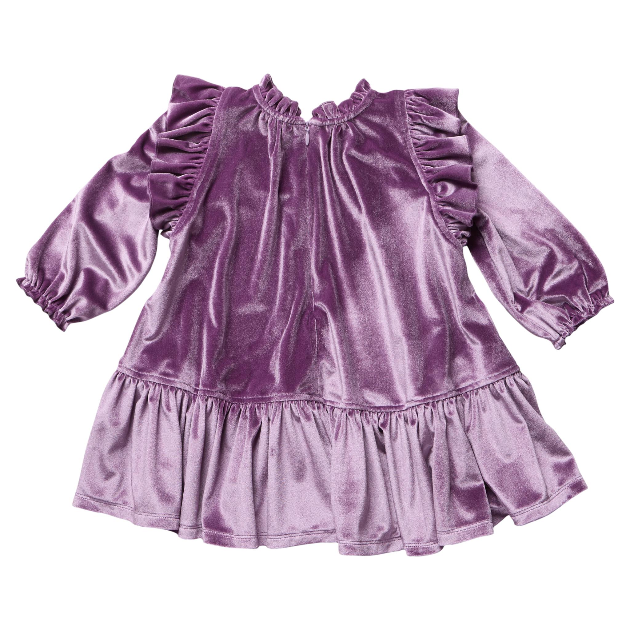 Girls Harper Dress - Lavender Velour