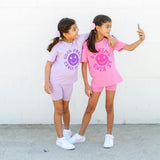 Happy Face "BE KIND" Message T-Shirt and Short Set Kids