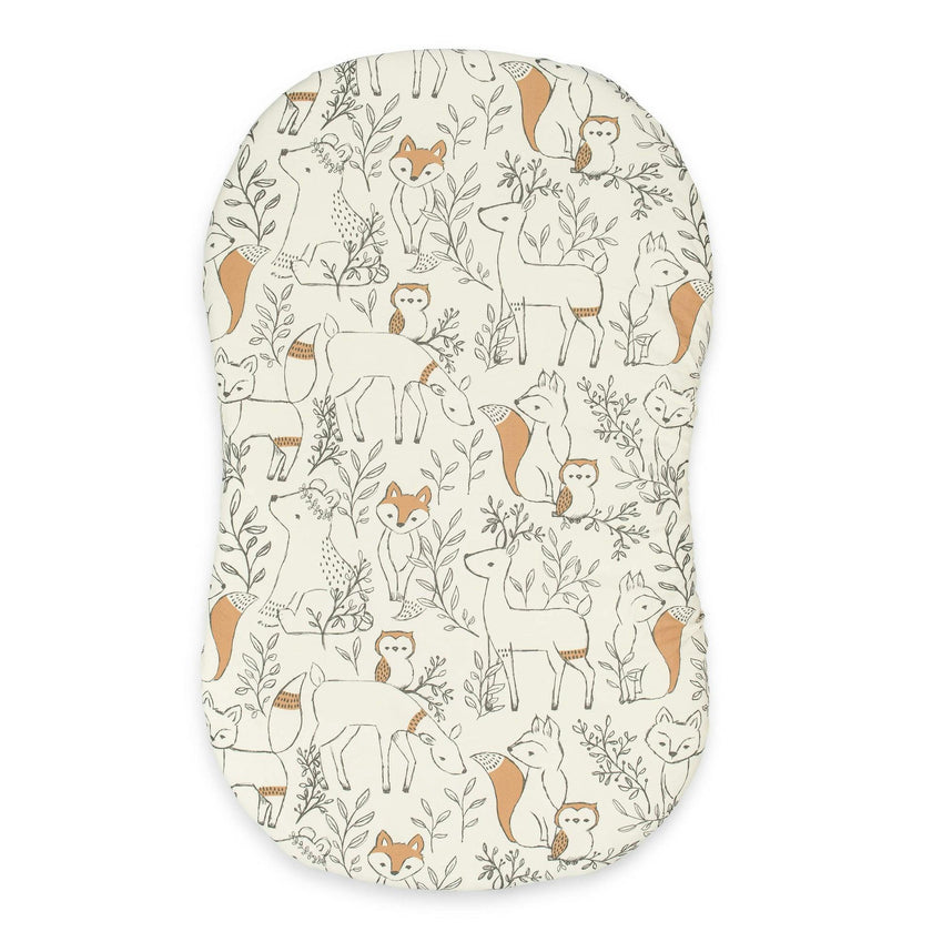 Ezra Woodland Animal Cotton Bassinet Sheet