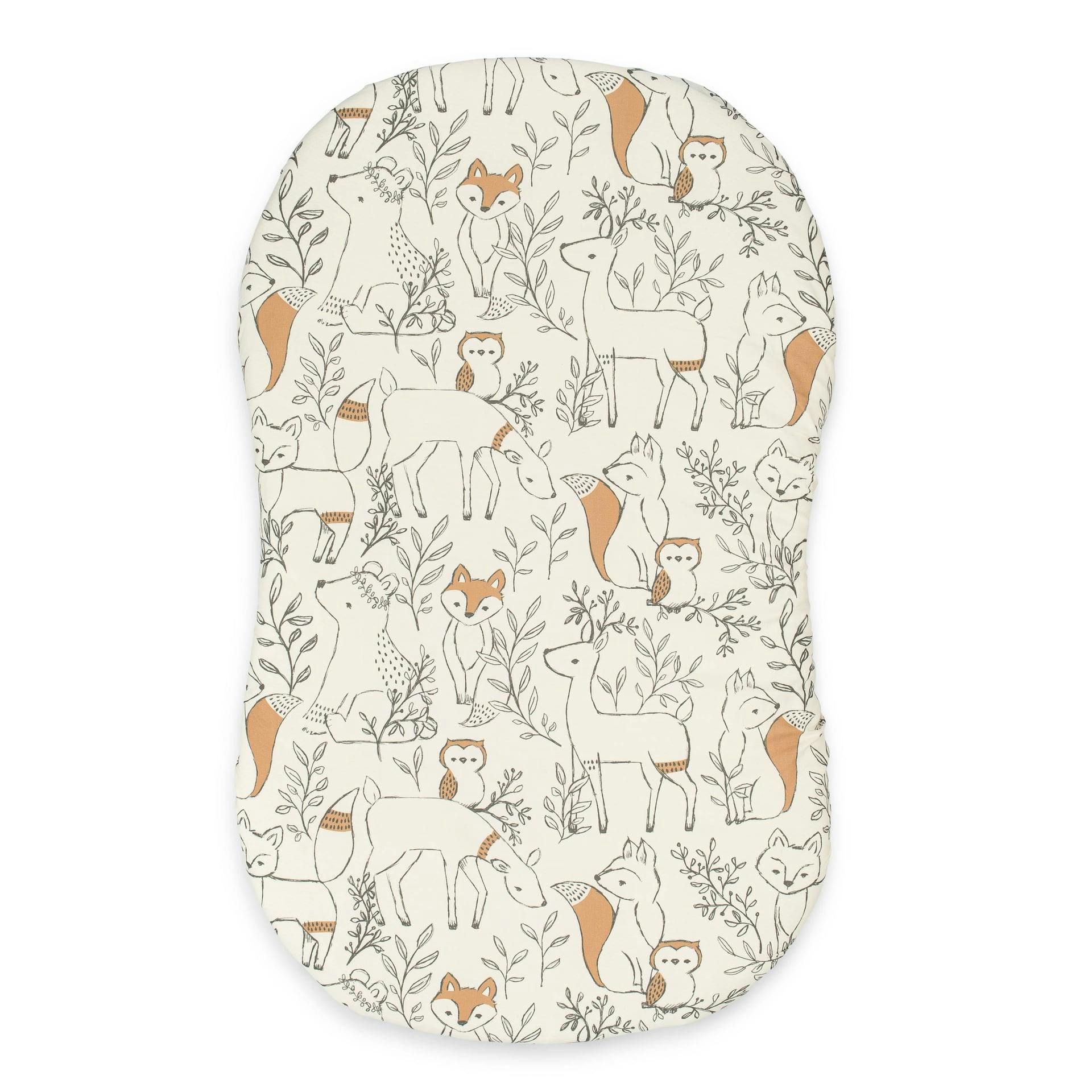 Ezra Woodland Animal Cotton Bassinet Sheet