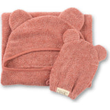 Hooded Towel + Wash Mitt Set Watermelon