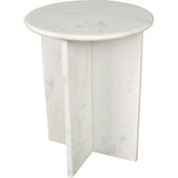 Javier 17.75" Contemporary Natural Marble Handmade X-Shaped End Table