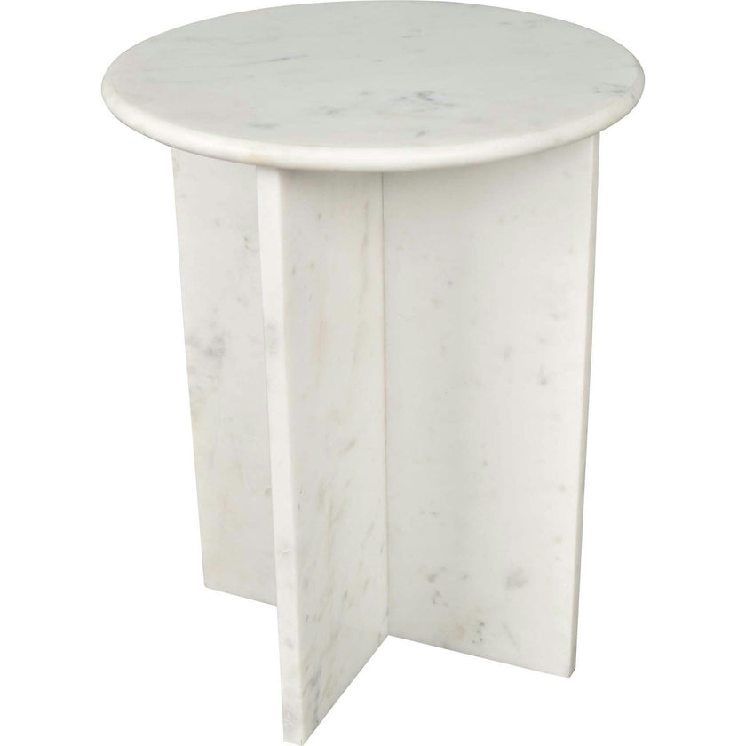 Javier 17.75" Contemporary Natural Marble Handmade X-Shaped End Table