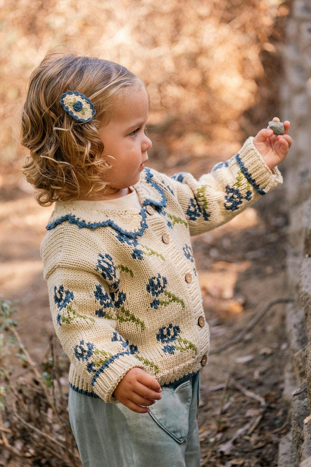 Ines Cardigan in Midnight Bloom