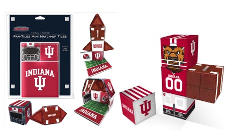 INDIANA HOOSIERS Magnetic Fan Tiles & Qubee Character Combo Set