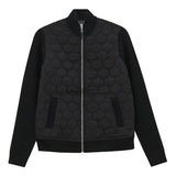Quilted Bomber With Knit Sleeves