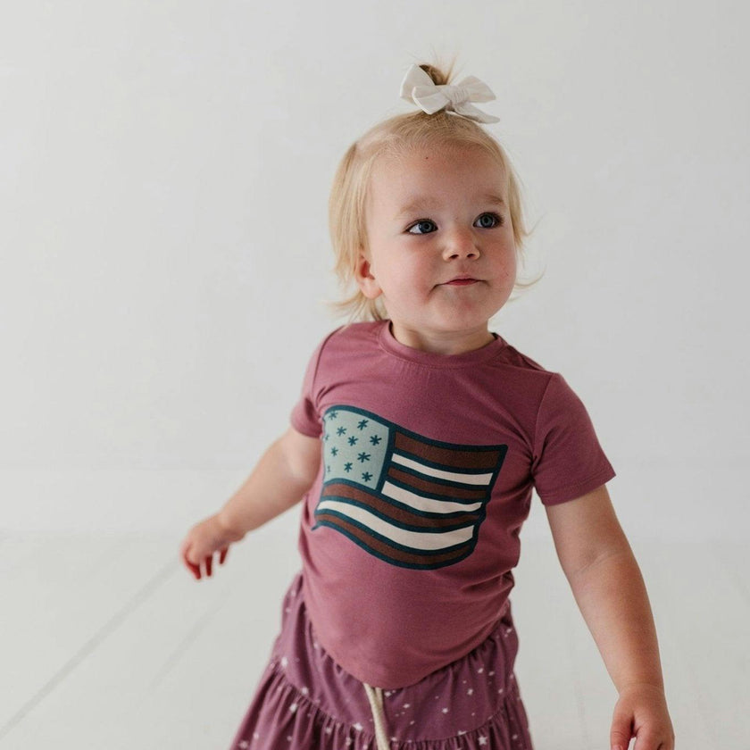 Girl's Short Sleeve Tee American Mini