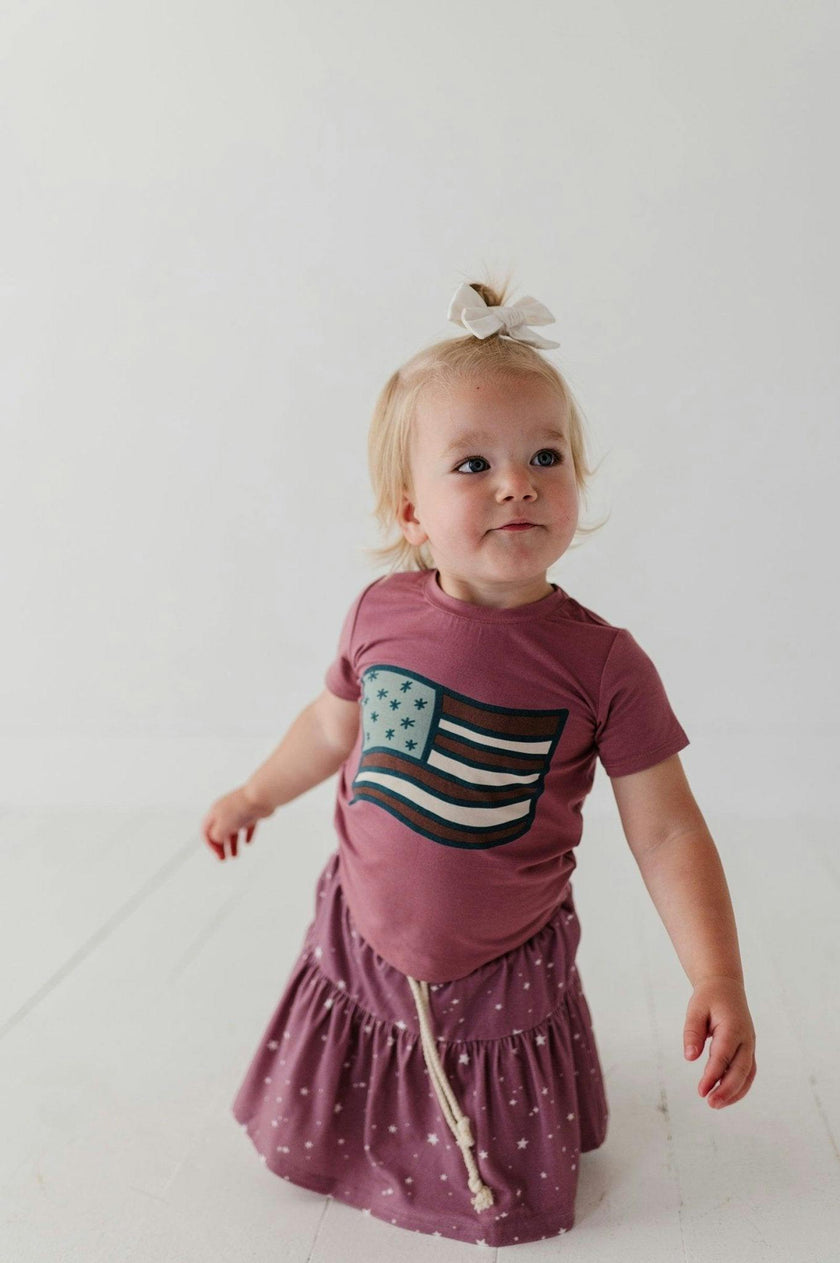 Girl's Short Sleeve Tee American Mini