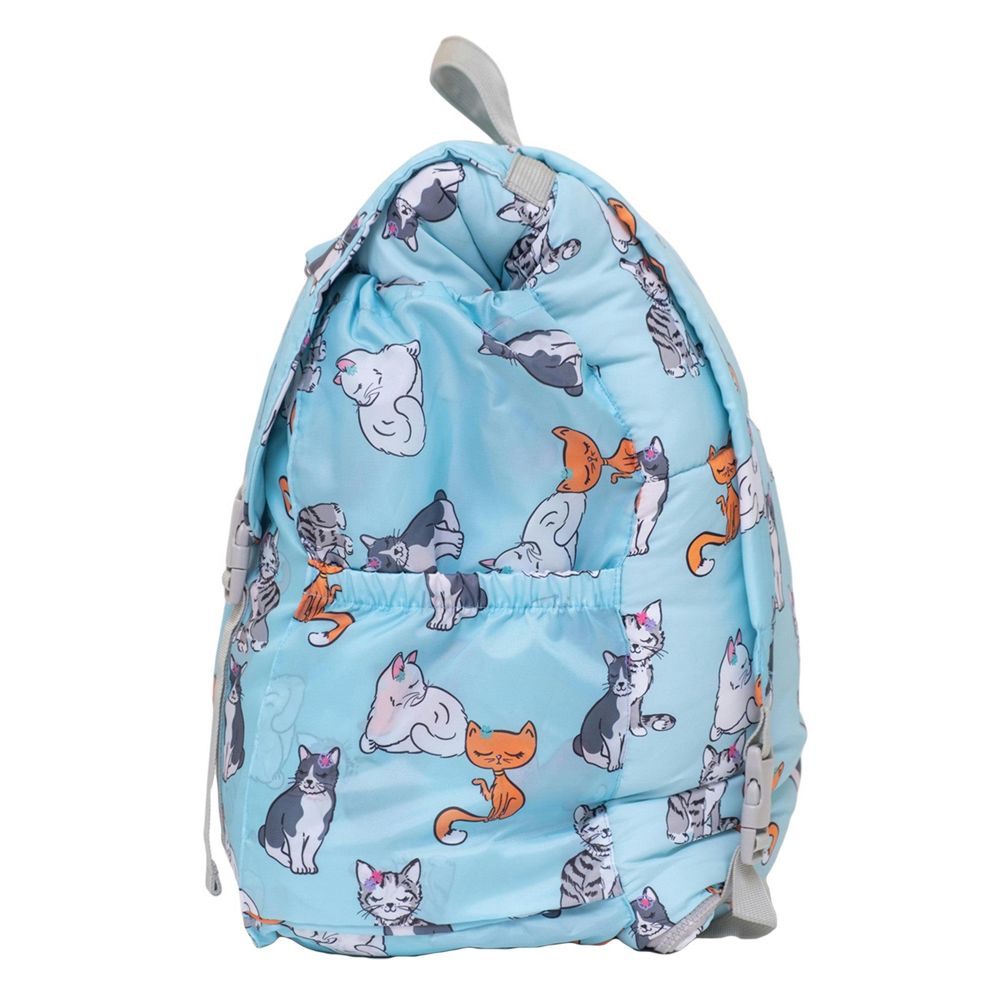 Sleep-N-Pack™ Big Kid Sleeping Bag Backpack – Sweet Cats Print