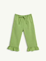 children's vichy frilled trousers - matcha green