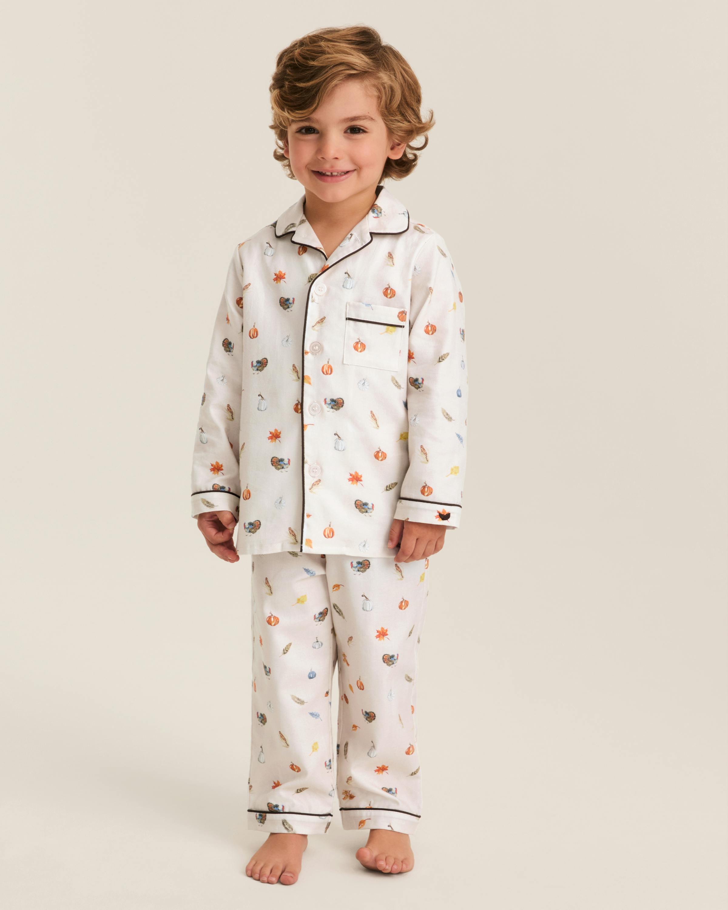 Kid's Twill Pajama Set in Thanksgiving Traditions