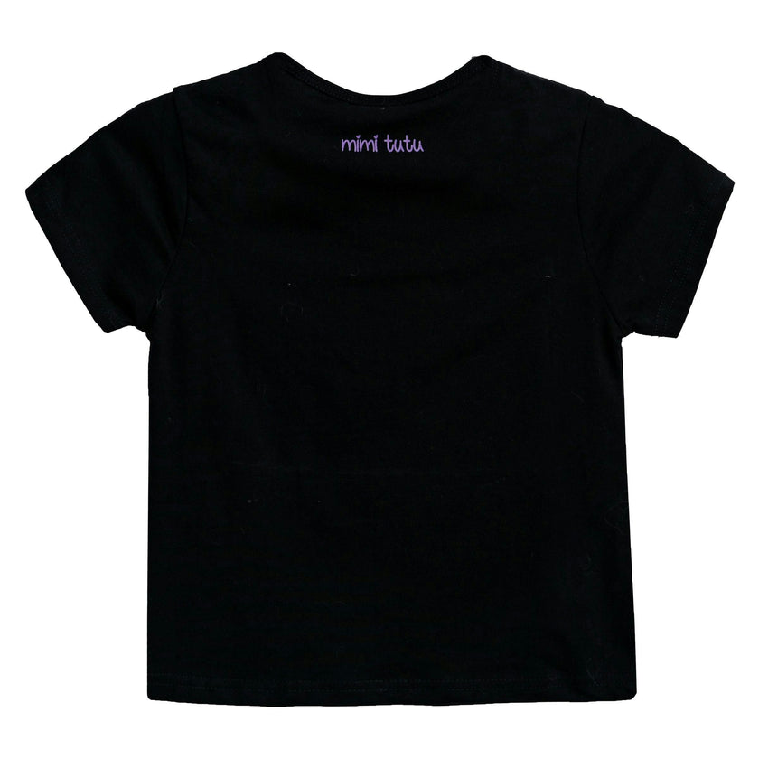 Black Cat Applique T-Shirt