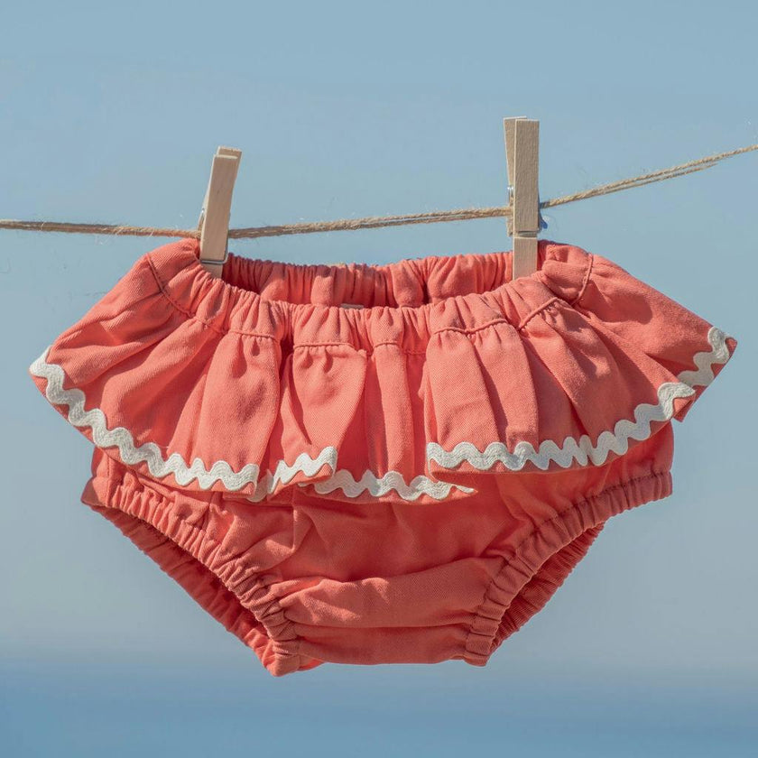 Ruffle Bloomer Set in Tres Cherry