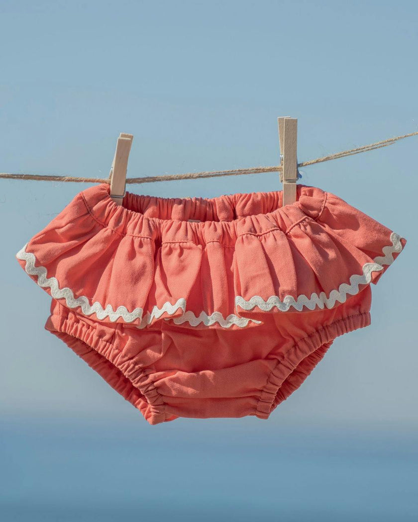 Ruffle Bloomer Set in Tres Cherry