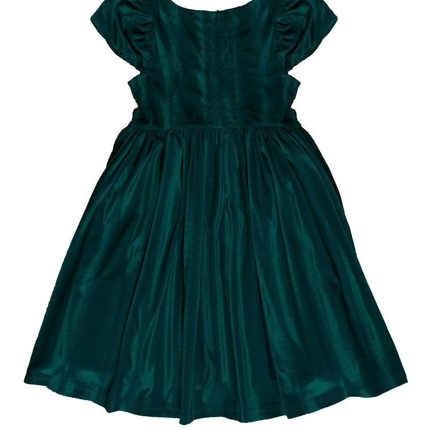 Mini Tiara Dress in Green Velvet