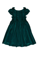 Mini Tiara Dress in Green Velvet