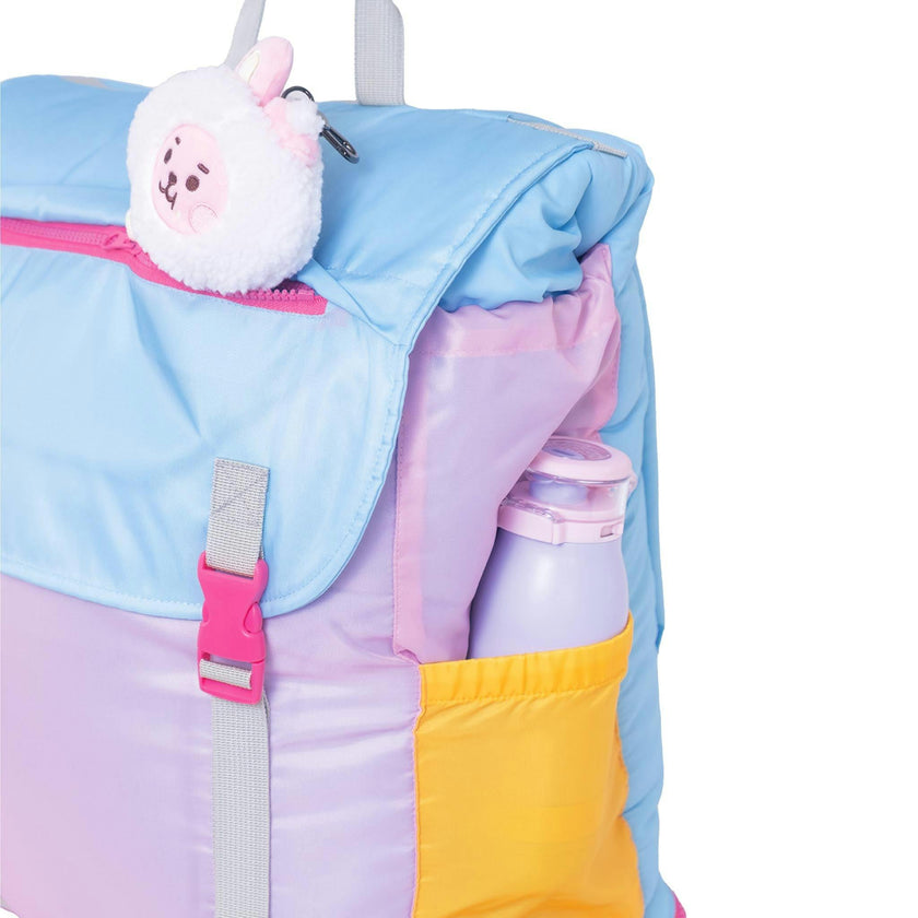 Sleep-N-Pack™ – Big Kid Size | Color Block Camp Collection: Pink Smile Face
