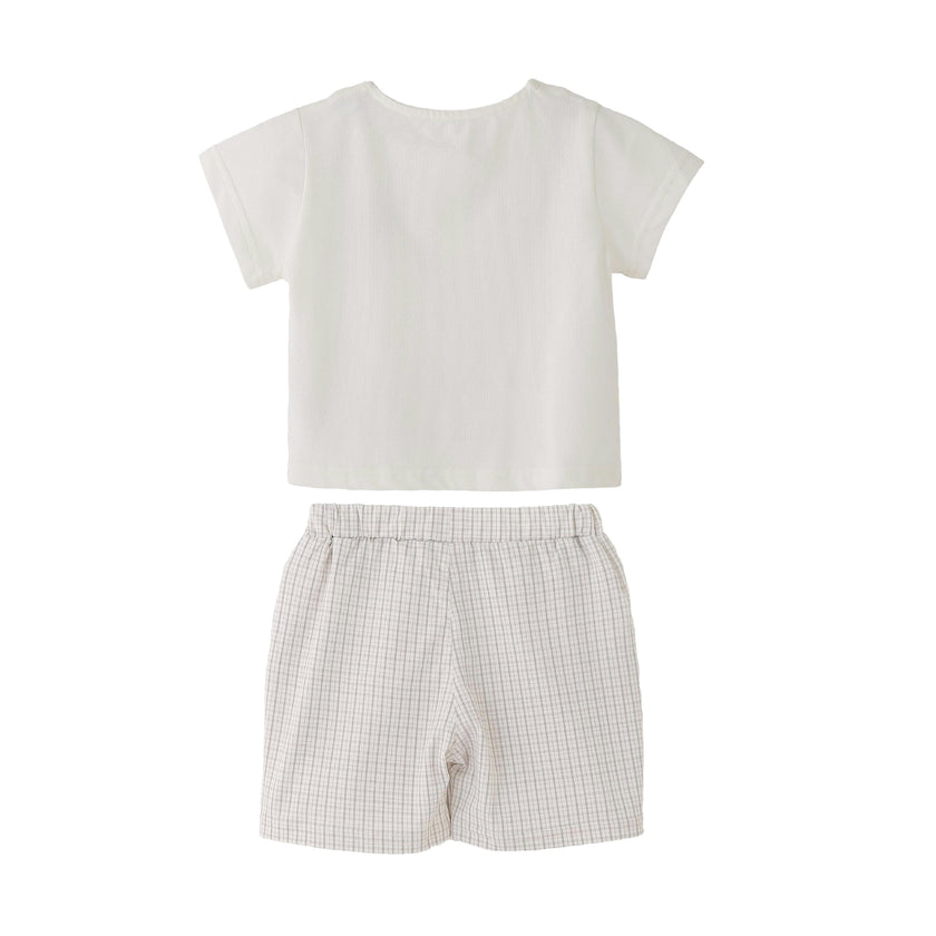 White Dog Bow Set