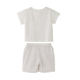 White Dog Bow Set