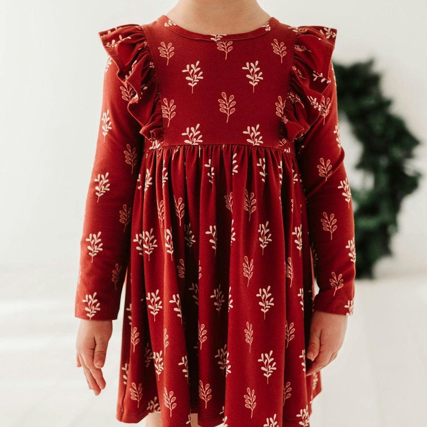Girl's Long Sleeve Ruffle Dress