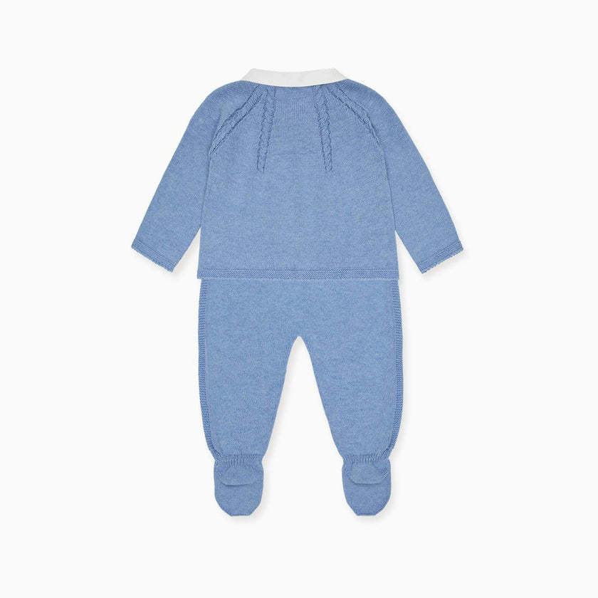 Blue Sanson Cotton Baby Knitted Set