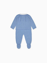 Blue Sanson Cotton Baby Knitted Set