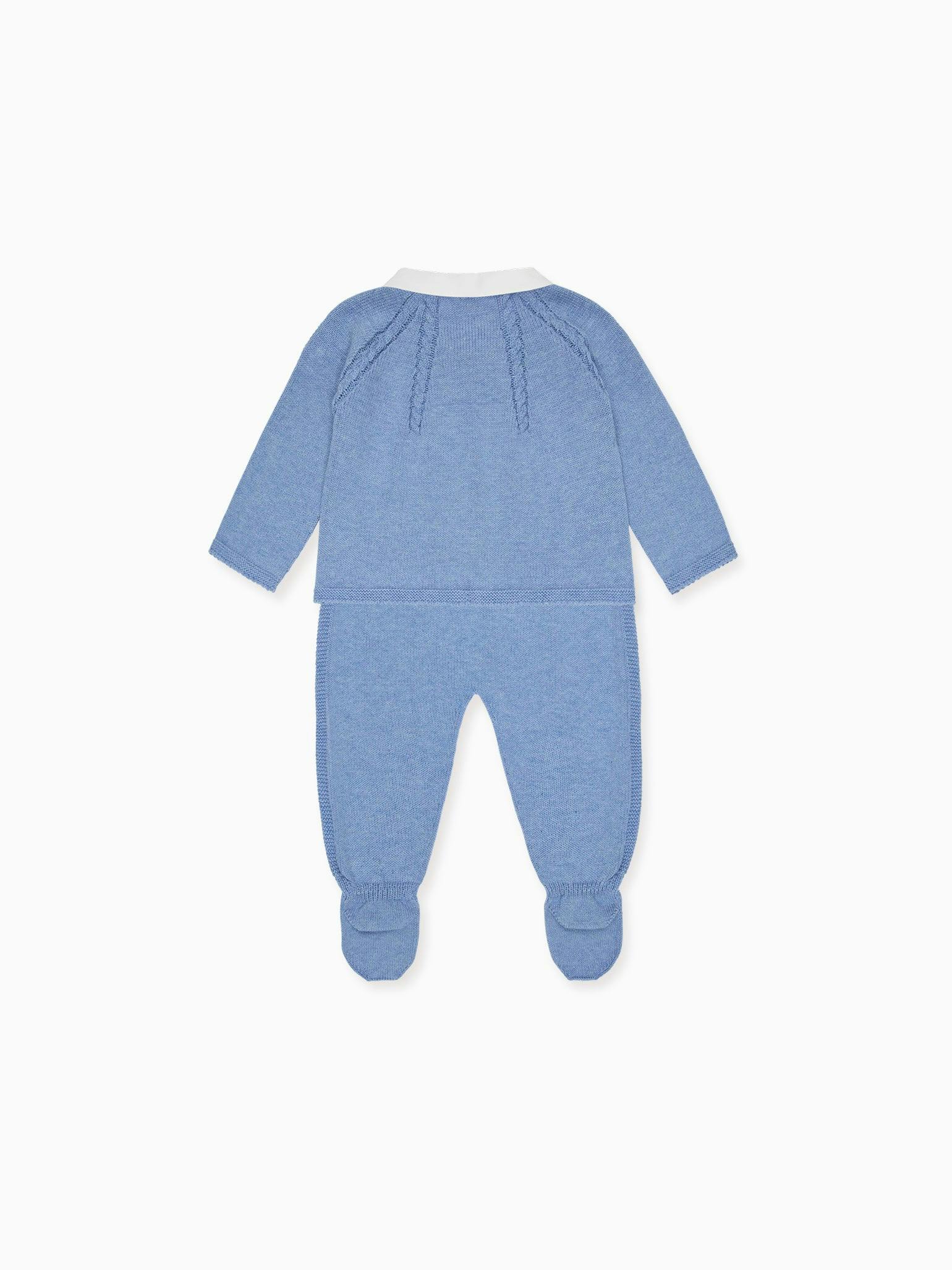 Blue Sanson Cotton Baby Knitted Set