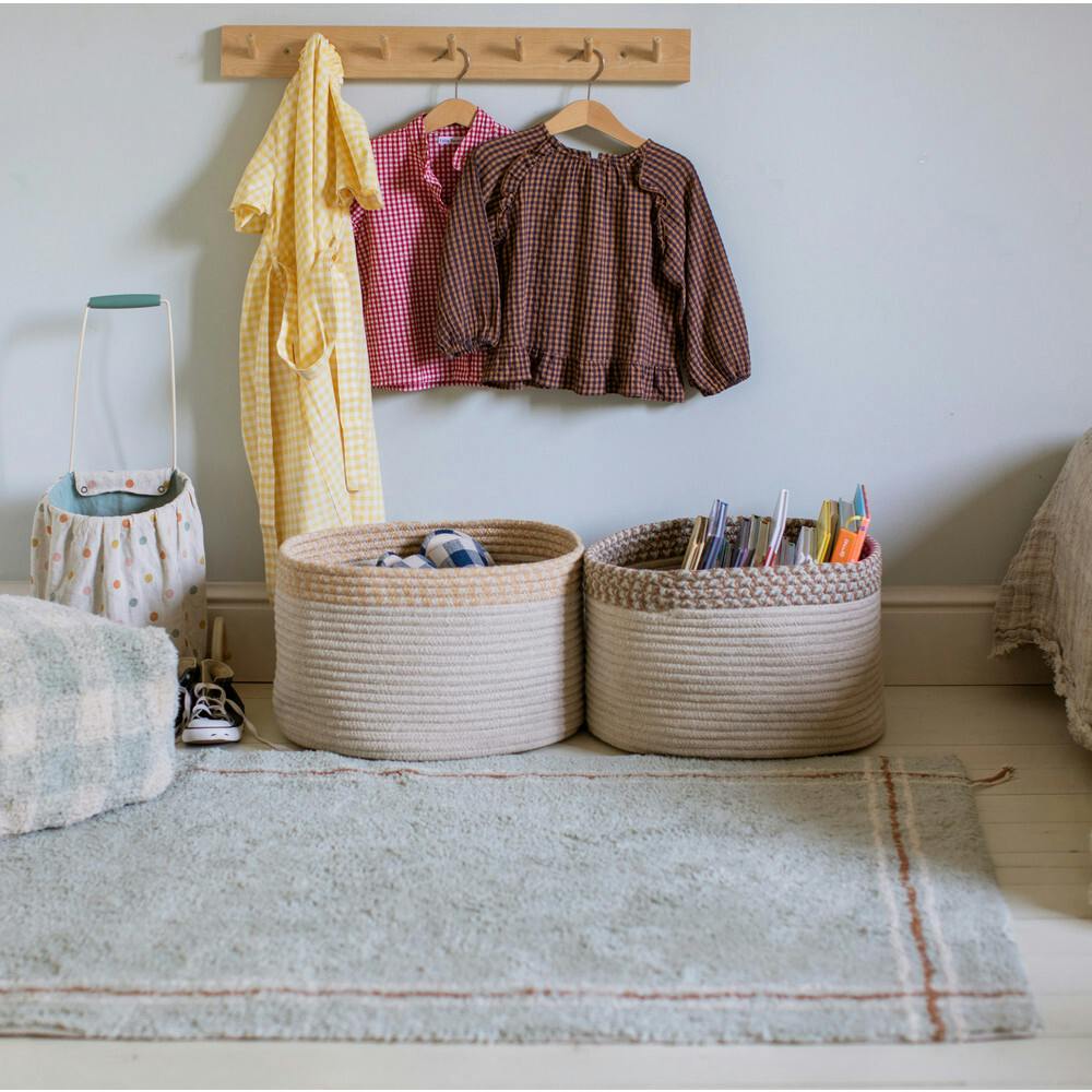 Kilo Hand Braided Thick Cord Contrast Border Basket