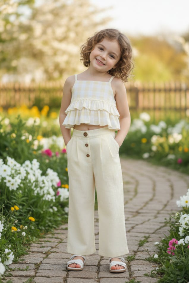 Ariana Top and Pant Set Pastel Yellow