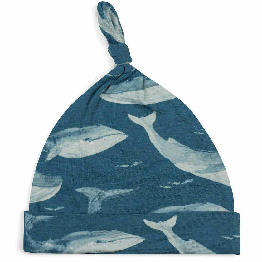 Blue Bamboo Knotted Beanie Hat