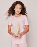 Kid's Pima Snug Fit Pajama Short Set in Pink Stripe