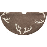 Handmade Felt Antlers Gray Christmas Tree Skirt 60" / 72" Arcadia Home