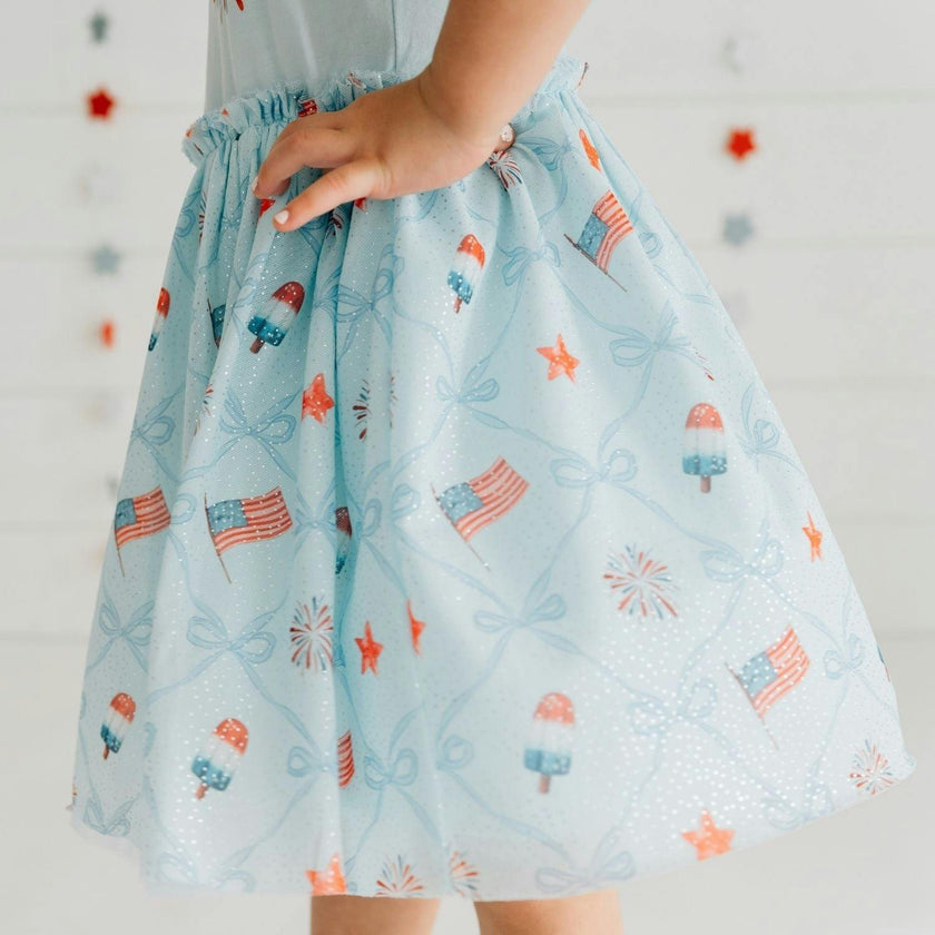 Patriotic Trellis Tank Tutu Dress