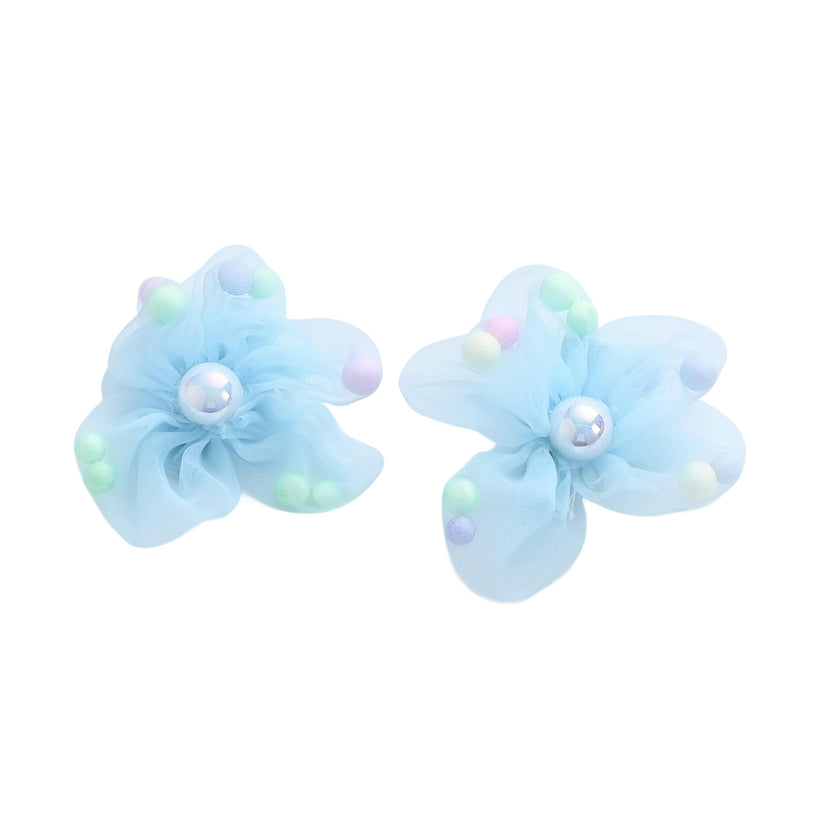 Sheer Petal Flower Hair Clip Set