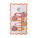 Glitter Pumpkin Hair Clip Set