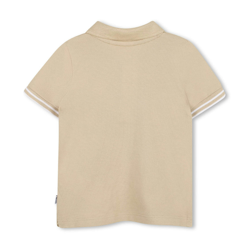 Beige & White Polo Set