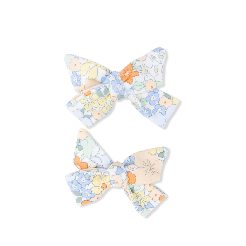 Georgia Floral - Tie Back Romper & 2 Pack Hair Bow Set