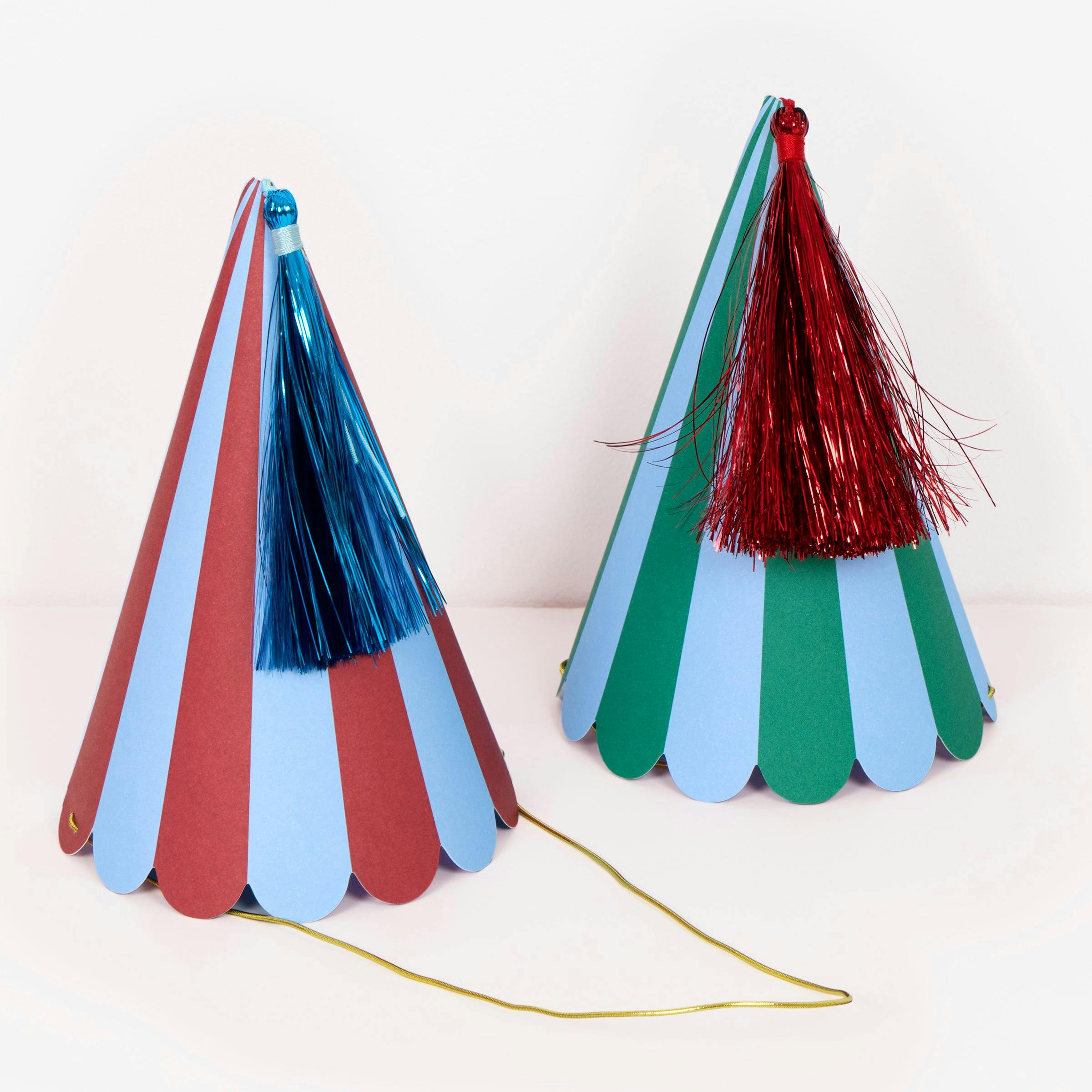 Fun Striped Party Hats