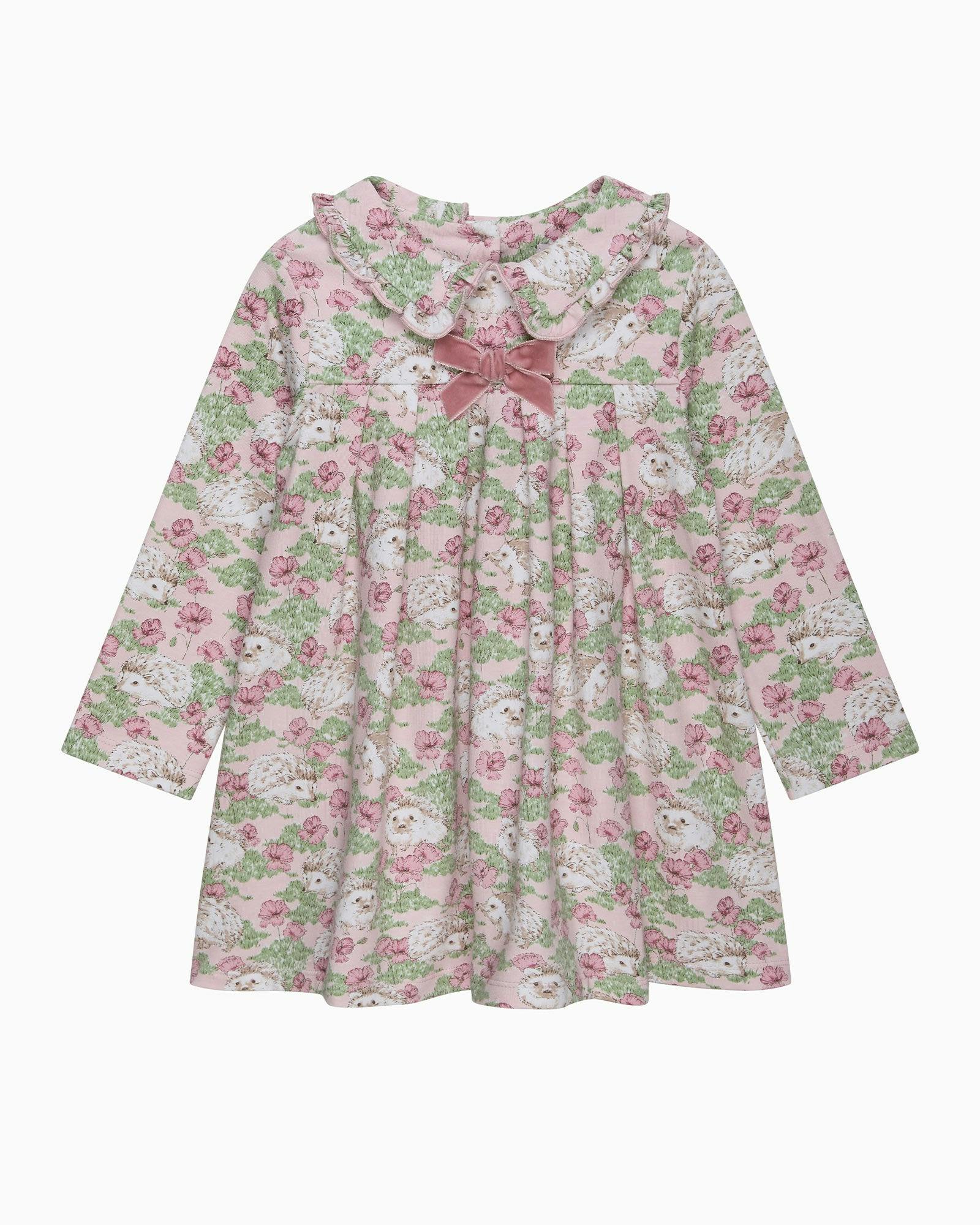 Baby Hedgehog Jersey Dress in Pink