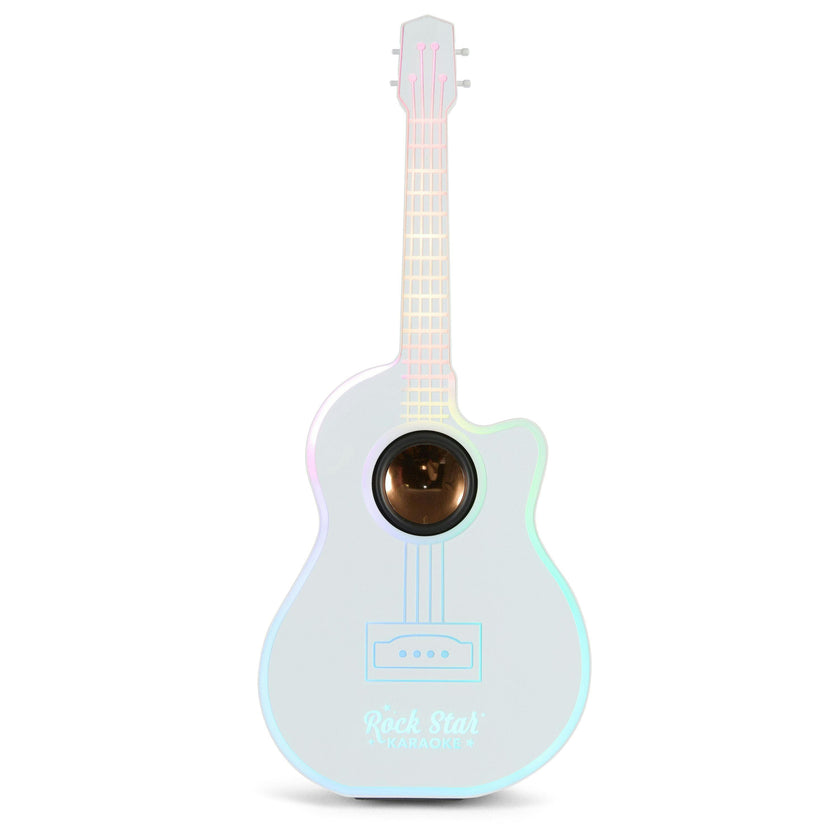 Rock Star Karaoke-Guitar Speaker & Microphone Combo - White